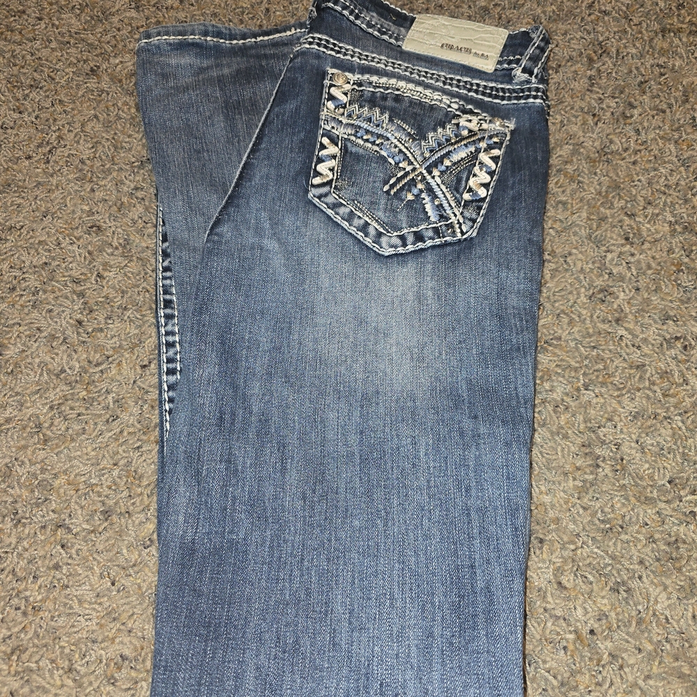 Grace In La Boot Cut Jeans with Embroidered Pocket